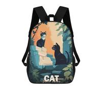sinyumoney Kids School Backpack 3D Printed Two Cats in A Garden Backpack Rucksack Sports Backpacks For Boys And Girls Fashion Knapsack 17inch
