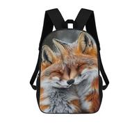 sinyumoney Kids School Backpack 3D Printed Two Foxes Cuddling in The Snow 17 Inch Backpack Rucksack Sports Backpacks for Boys And Girls Fashion Knapsack