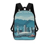 sinyumoney Kids School Backpack 3D Printed Vancouver Skyline Backpack Rucksack Sports Backpacks For Boys And Girls Fashion Knapsack 17inch