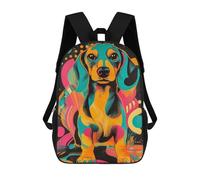 sinyumoney Kids School Backpack 3D Printed Vibrant Dachshund Backpack Rucksack Sports Backpacks For Boys And Girls Fashion Knapsack 17inch