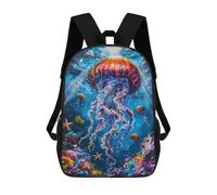 sinyumoney Kids School Backpack 3D Printed Vibrant Jellyfish Underwater Backpack Rucksack Sports Backpacks For Boys And Girls Fashion Knapsack 17inch