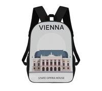 sinyumoney Kids School Backpack 3D Printed Vienna State Opera House Backpack Rucksack Sports Backpacks For Boys And Girls Fashion Knapsack 17inch