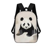 sinyumoney Kids School Backpack 3D Printed Vintage Cute Panda Illustration Backpack Rucksack Sports Backpacks For Boys And Girls Fashion Knapsack 17inch
