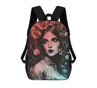 sinyumoney Kids School Backpack 3D Printed Vintage Goth Girl Backpack Rucksack Sports Backpacks For Boys And Girls Fashion Knapsack 17inch