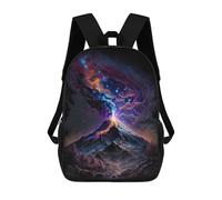 sinyumoney Kids School Backpack 3D Printed Volcanic Galaxy Landscape 17 Inch Backpack Rucksack Sports Backpacks for Boys And Girls Fashion Knapsack