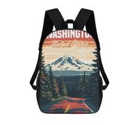 sinyumoney Kids School Backpack 3D Printed Washington State Travel Backpack Rucksack Sports Backpacks for Boys And Girls Fashion Knapsack 17inch