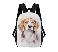 sinyumoney Kids School Backpack 3D Printed Watercolor Beagle Dog Backpack Rucksack Sports Backpacks for Boys And Girls Fashion Knapsack 17inch