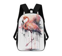 sinyumoney Kids School Backpack 3D Printed Watercolor Flamingo Bird Backpack Rucksack Sports Backpacks For Boys And Girls Fashion Knapsack 17inch