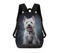 sinyumoney Kids School Backpack 3D Printed West Highland White Terrie 17 Inch Backpack Rucksack Sports Backpacks for Boys And Girls Fashion Knapsack