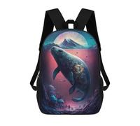 sinyumoney Kids School Backpack 3D Printed Whale in A Fantasy Ocean -1 Backpack Rucksack Sports Backpacks For Boys And Girls Fashion Knapsack 17inch