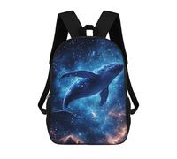 sinyumoney Kids School Backpack 3D Printed Whale in Space Backpack Rucksack Sports Backpacks for Boys And Girls Fashion Knapsack 17inch