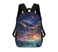 sinyumoney Kids School Backpack 3D Printed Whale in The Stars Backpack Rucksack Sports Backpacks For Boys And Girls Fashion Knapsack 17inch