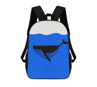 sinyumoney Kids School Backpack 3D Printed Whale Silhouette Backpack Rucksack Sports Backpacks For Boys And Girls Fashion Knapsack 17inch