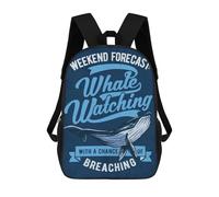 sinyumoney Kids School Backpack 3D Printed Whale Watching Tours Backpack Rucksack Sports Backpacks for Boys And Girls Fashion Knapsack 17inch