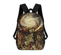 sinyumoney Kids School Backpack 3D Printed Whispering Winds Nature's Breath 17 Inch Backpack Rucksack Sports Backpacks for Boys And Girls Fashion Knapsack