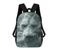 sinyumoney Kids School Backpack 3D Printed White Lion in Smoke Backpack Rucksack Sports Backpacks For Boys And Girls Fashion Knapsack 17inch