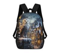 sinyumoney Kids School Backpack 3D Printed Winter Owl Backpack Rucksack Sports Backpacks For Boys And Girls Fashion Knapsack 17inch