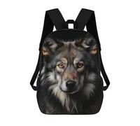 sinyumoney Kids School Backpack 3D Printed Wolf Cool Animal Portrait Backpack Rucksack Sports Backpacks For Boys And Girls Fashion Knapsack 17inch