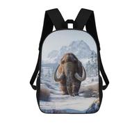 sinyumoney Kids School Backpack 3D Printed Woolly Mammoth in Snowy Landscape Backpack Rucksack Sports Backpacks For Boys And Girls Fashion Knapsack 17inch