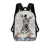 sinyumoney Kids School Backpack 3D Printed Zebra in A Bubble Bath 17 Inch Backpack Rucksack Sports Backpacks for Boys And Girls Fashion Knapsack