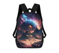 sinyumoney Kids School Backpack Cosmos Wanderer Landscape Teen Fashion Backpack Casual Rucksack Boy Girl Teen School Bag 3D Printed Backpack 17inch