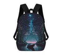 sinyumoney Kids School Backpack Natures Dreams at Night Teen Fashion Backpack Casual Rucksack Boy Girl Teen School Bag 3D Printed Backpack 17inch