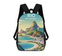 sinyumoney Kids School Backpack Rio De Janeiro Travel Teen Fashion Backpack Casual Rucksack Boy Girl Teen School Bag 3D Printed Backpack 17inch