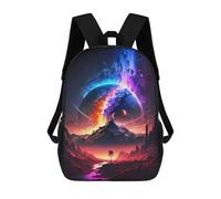 sinyumoney Kids School Backpack Twilight on New Planet Teen Fashion Backpack Casual Rucksack Boy Girl Teen School Bag 3D Printed Backpack 17inch