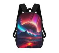 sinyumoney Kids School Backpack Vibrant Aurora Dreamscape Teen Fashion Backpack Casual Rucksack Boy Girl Teen School Bag 3D Printed Backpack 17inch