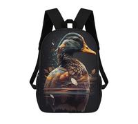 sinyumoney Kids School Book Bag Artistic Duck Reflection Children's School Backpack Fashion Casual Travel Rucksacks 3D Printed Funny Cool Book Bags 17inch