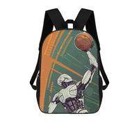 sinyumoney Kids School Book Bag Basketball Playing Robot Children's School Backpack Fashion Casual Travel Rucksacks 3D Printed Funny Cool Book Bags 17inch