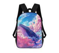 sinyumoney Kids School Book Bag Celestial Whale Children's School Backpack Fashion Casual Travel Rucksacks 3D Printed Funny Cool Book Bags 17inch