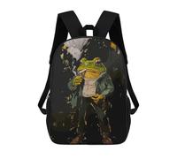sinyumoney Kids School Book Bag Cool Smoking Toad in Jacket Children's School Backpack Fashion Casual Travel Rucksacks 3D Printed Funny Cool Book Bags 17inch