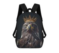 sinyumoney Kids School Book Bag Eagle Bird King Children's School Backpack Fashion Casual Travel Rucksacks 3D Printed Funny Cool Book Bags 17inch