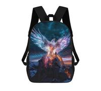 sinyumoney Kids School Book Bag Eagle on Rocky Summit Children's School Backpack Fashion Casual Travel Rucksacks 3D Printed Funny Cool Book Bags 17inch