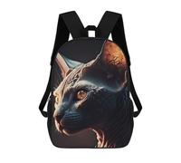 sinyumoney Kids School Book Bag Expression Cat Children's School Backpack Fashion Casual Travel Rucksacks 3D Printed Funny Cool Book Bags 17inch