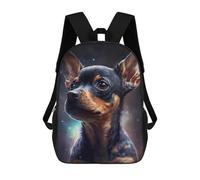 sinyumoney Kids School Book Bag Galactic Pup Portrait -1 Children's School Backpack Fashion Casual Travel Rucksacks 3D Printed Funny Cool Book Bags 17inch