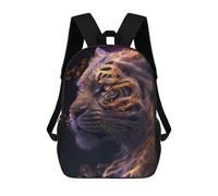 sinyumoney Kids School Book Bag Galaxy Gold Tiger Animal Children's School Backpack Fashion Casual Travel Rucksacks 3D Printed Funny Cool Book Bags 17inch