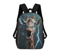 sinyumoney Kids School Book Bag Giraffe Lightning Children's School Backpack Fashion Casual Travel Rucksacks 3D Printed Funny Cool Book Bags 17inch
