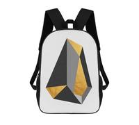 sinyumoney Kids School Book Bag Golden Polygon Children's School Backpack Fashion Casual Travel Rucksacks 3D Printed Funny Cool Book Bags 17inch