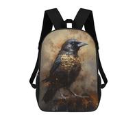 sinyumoney Kids School Book Bag Jay Enchanted Environment Children's School Backpack Fashion Casual Travel Rucksacks 3D Printed Funny Cool Book Bags 17inch