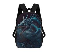 sinyumoney Kids School Book Bag Mystical Dragon Artwork Children's School Backpack Fashion Casual Travel Rucksacks 3D Printed Funny Cool Book Bags 17inch