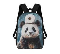 sinyumoney Kids School Book Bag Panda with Toilet Paper Children's School Backpack Fashion Casual Travel Rucksacks 3D Printed Funny Cool Book Bags 17inch
