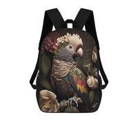 sinyumoney Kids School Book Bag Parrot Children's School Backpack Fashion Casual Travel Rucksacks 3D Printed Funny Cool Book Bags 17inch