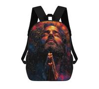 sinyumoney Kids School Book Bag Praying Jesus in Colorful Light Children's School Backpack Fashion Casual Travel Rucksacks 3D Printed Funny Cool Book Bags 17inch
