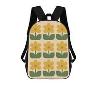 sinyumoney Kids School Book Bag Retro Floral Pattern Children's School Backpack Fashion Casual Travel Rucksacks 3D Printed Funny Cool Book Bags 17inch