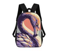 sinyumoney Kids School Book Bag Stylized Flamingo Portrait with Bold Colors Children's School Backpack Fashion Casual Travel Rucksacks 3D Printed Funny Cool Book Bags 17inch