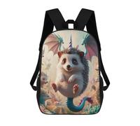 sinyumoney Kids School Book Bag Unicorn Dragon Winged Hedgehog Children's School Backpack Fashion Casual Travel Rucksacks 3D Printed Funny Cool Book Bags 17inch
