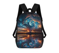 sinyumoney Kids School Book Bag Volcanic Reflections in The Sky Children's School Backpack Fashion Casual Travel Rucksacks 3D Printed Funny Cool Book Bags 17inch