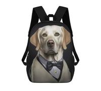 sinyumoney Kids School Book Bag Well Dressed Labrador 32 Children's School Backpack Fashion Casual Travel Rucksacks 3D Printed Funny Cool Book Bags 17inch